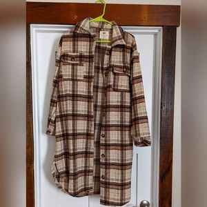Panache Accessories Long Plaid Flannel Shacket